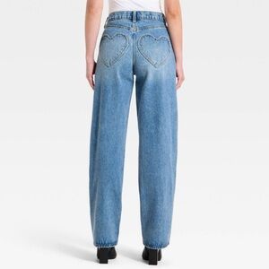 Universal Thread 90’s Heart Pocket Baggy Jeans (size 8) 100% Cotton